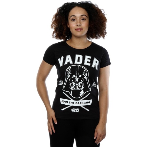 textil Mujer Camisetas manga larga Disney Darth Vader Collegiate Negro