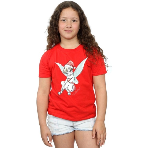 textil Niña Camisetas manga larga Disney Tinkerbell Christmas Fairy Rojo