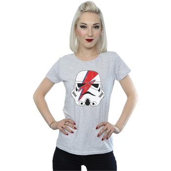 textil Mujer Camisetas manga larga Disney Stormtrooper Glam Lightning Bolt Gris