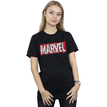 textil Mujer Camisetas manga larga Marvel Drip Logo Negro