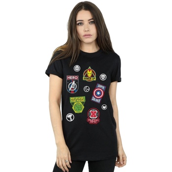 textil Mujer Camisetas manga larga Marvel Avengers Hero Badges Negro