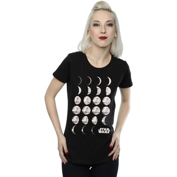 textil Mujer Camisetas manga larga Disney Death Star Moon Phases Negro