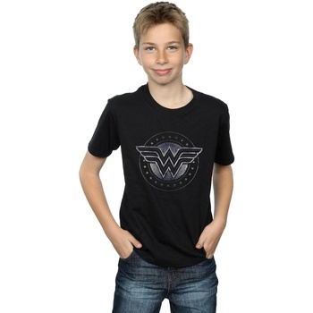 textil Niño Camisetas manga corta Dc Comics Wonder Woman Star Shield Negro