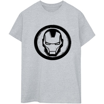 textil Mujer Camisetas manga larga Marvel Iron Man Chest Logo Gris