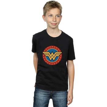 textil Niño Camisetas manga corta Dc Comics Wonder Woman Circle Logo Negro