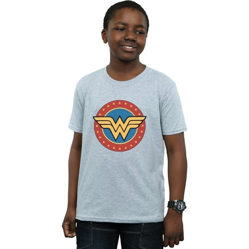 textil Niño Camisetas manga corta Dc Comics Wonder Woman Circle Logo Gris