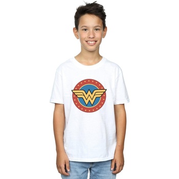 textil Niño Camisetas manga corta Dc Comics Wonder Woman Circle Logo Blanco
