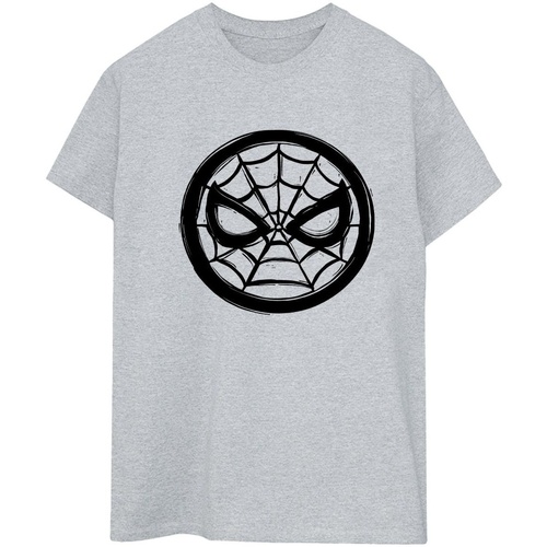 textil Mujer Camisetas manga larga Marvel Spider-Man Chest Logo Gris
