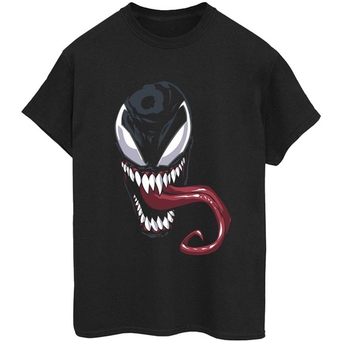 textil Mujer Camisetas manga larga Marvel Venom Face Negro