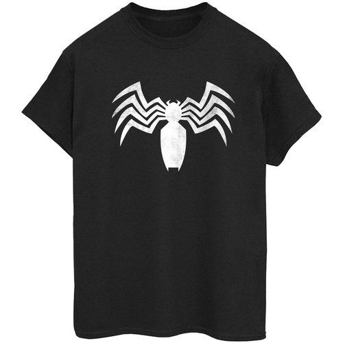 textil Mujer Camisetas manga larga Marvel Venom Spider Logo Emblem Negro