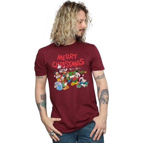 textil Hombre Camisetas manga larga Disney Mickey And Friends Winter Wishes Multicolor