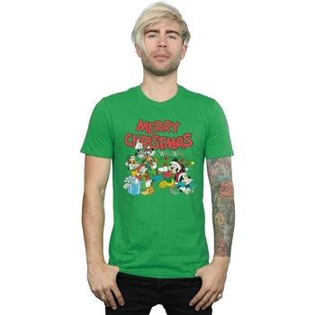 textil Hombre Camisetas manga larga Disney Mickey And Friends Winter Wishes Verde