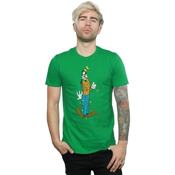 textil Hombre Camisetas manga larga Disney Goofy Christmas Lights Verde