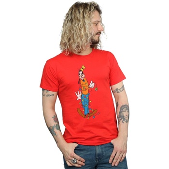 textil Hombre Camisetas manga larga Disney Goofy Christmas Lights Rojo