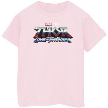 textil Niña Camisetas manga larga Marvel Thor Love And Thunder Logo Rojo
