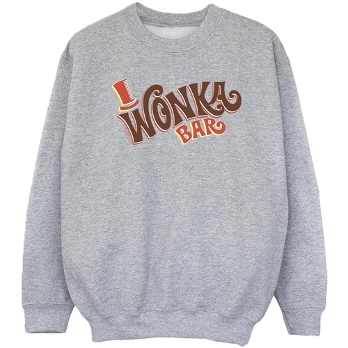 textil Niña Sudaderas Willy Wonka Bar Logo Gris