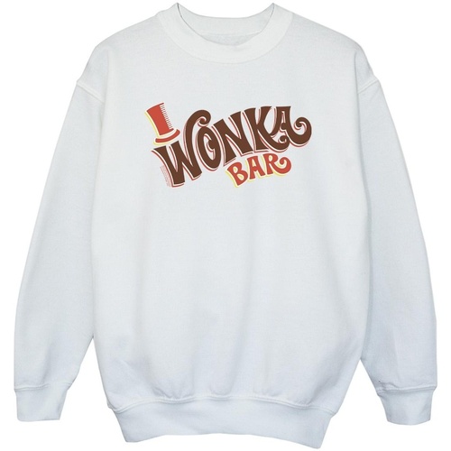 textil Niña Sudaderas Willy Wonka Bar Logo Blanco