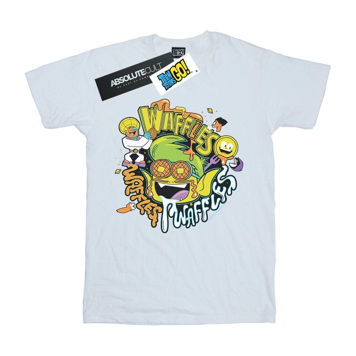 textil Niña Camisetas manga larga Dc Comics Teen Titans Go Waffle Mania Blanco