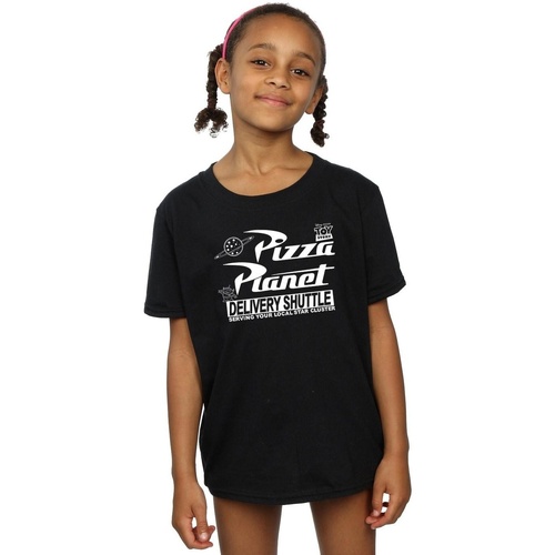 textil Niña Camisetas manga larga Disney Toy Story Pizza Planet Logo Negro