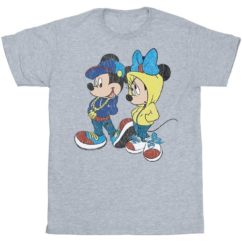 textil Hombre Camisetas manga larga Disney Mickey And Minnie Mouse Pose Gris