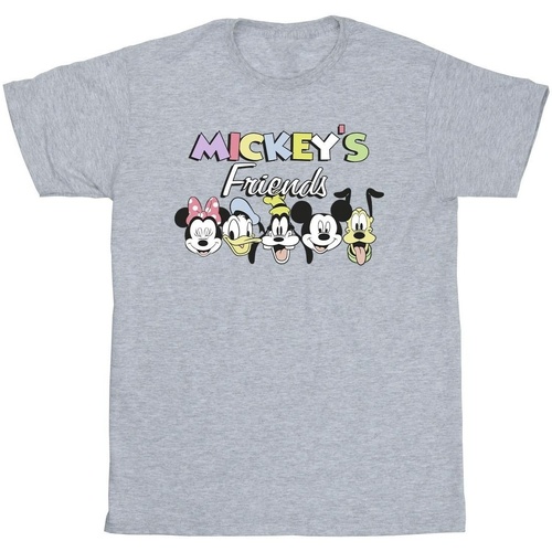 textil Hombre Camisetas manga larga Disney Mickey Mouse And Friends Faces Gris