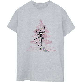 textil Mujer Camisetas manga larga Disney The Nightmare Before Christmas Tree Pink Gris