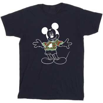textil Hombre Camisetas manga larga Disney Mickey Mouse Xmas Jumper Azul