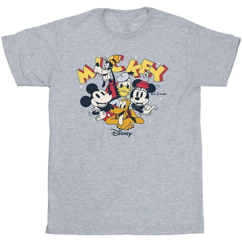 textil Hombre Camisetas manga larga Disney Mickey Mouse Group Gris