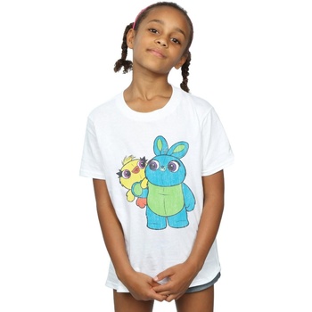 textil Niña Camisetas manga larga Disney Toy Story 4 Ducky And Bunny Distressed Pose Blanco