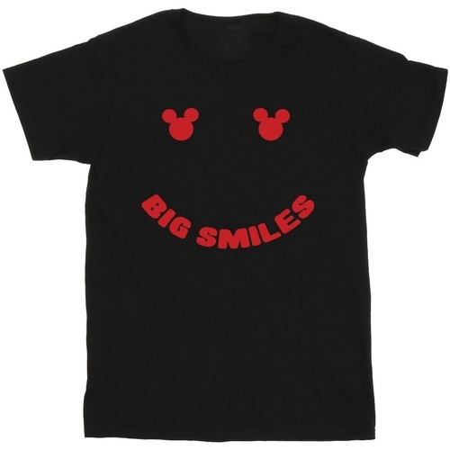textil Hombre Camisetas manga larga Disney Mickey Mouse Big Smile Negro