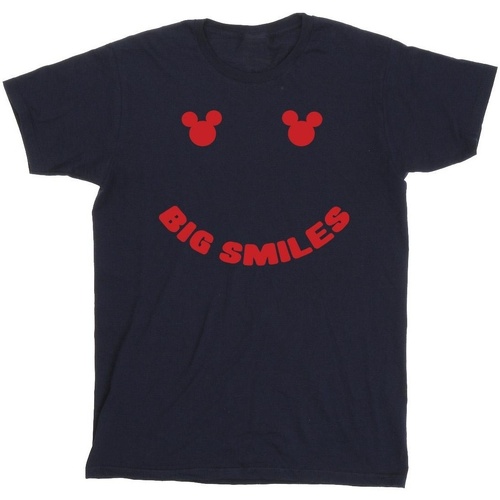 textil Hombre Camisetas manga larga Disney Mickey Mouse Big Smile Azul