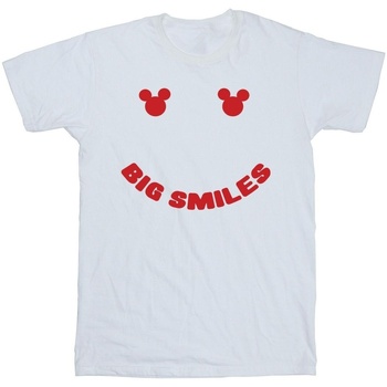 textil Hombre Camisetas manga larga Disney Mickey Mouse Big Smile Blanco