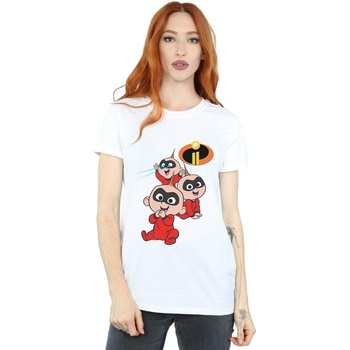 textil Mujer Camisetas manga larga Disney The Incredibles Jak Jak Blanco
