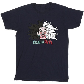 textil Niña Camisetas manga larga Disney 101 Dalmatians Cruella De Vil Crazy Mum Azul