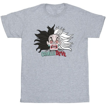 textil Niña Camisetas manga larga Disney 101 Dalmatians Cruella De Vil Crazy Mum Gris