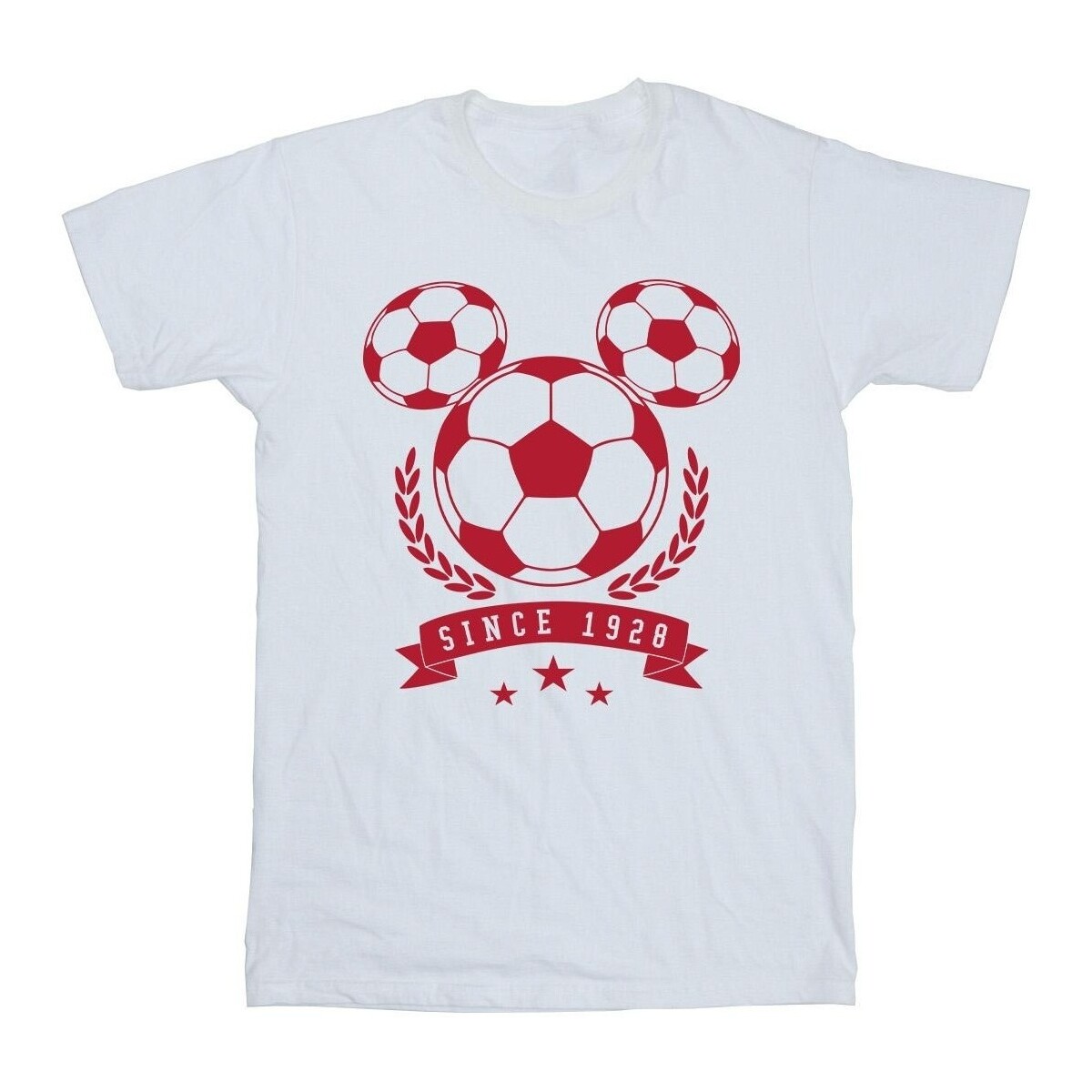 textil Hombre Camisetas manga larga Disney Mickey Football Head Blanco