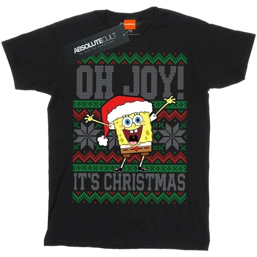textil Mujer Camisetas manga larga Spongebob Squarepants Oh Joy! Christmas Fair Isle Negro