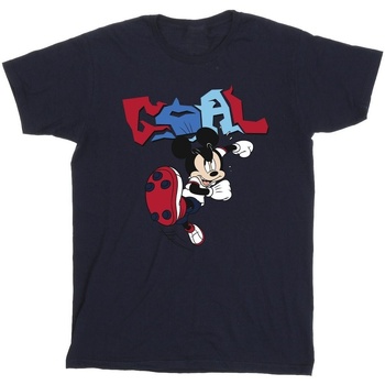 textil Hombre Camisetas manga larga Disney Mickey Mouse Goal Striker Pose Azul