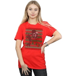 textil Mujer Camisetas manga larga A Nightmare On Elm Street Christmas Fair Isle Rojo