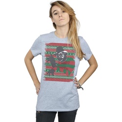 textil Mujer Camisetas manga larga A Nightmare On Elm Street Christmas Fair Isle Gris