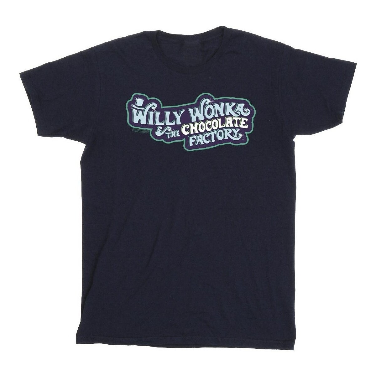 textil Niña Camisetas manga larga Willy Wonka Chocolate Factory Logo Azul