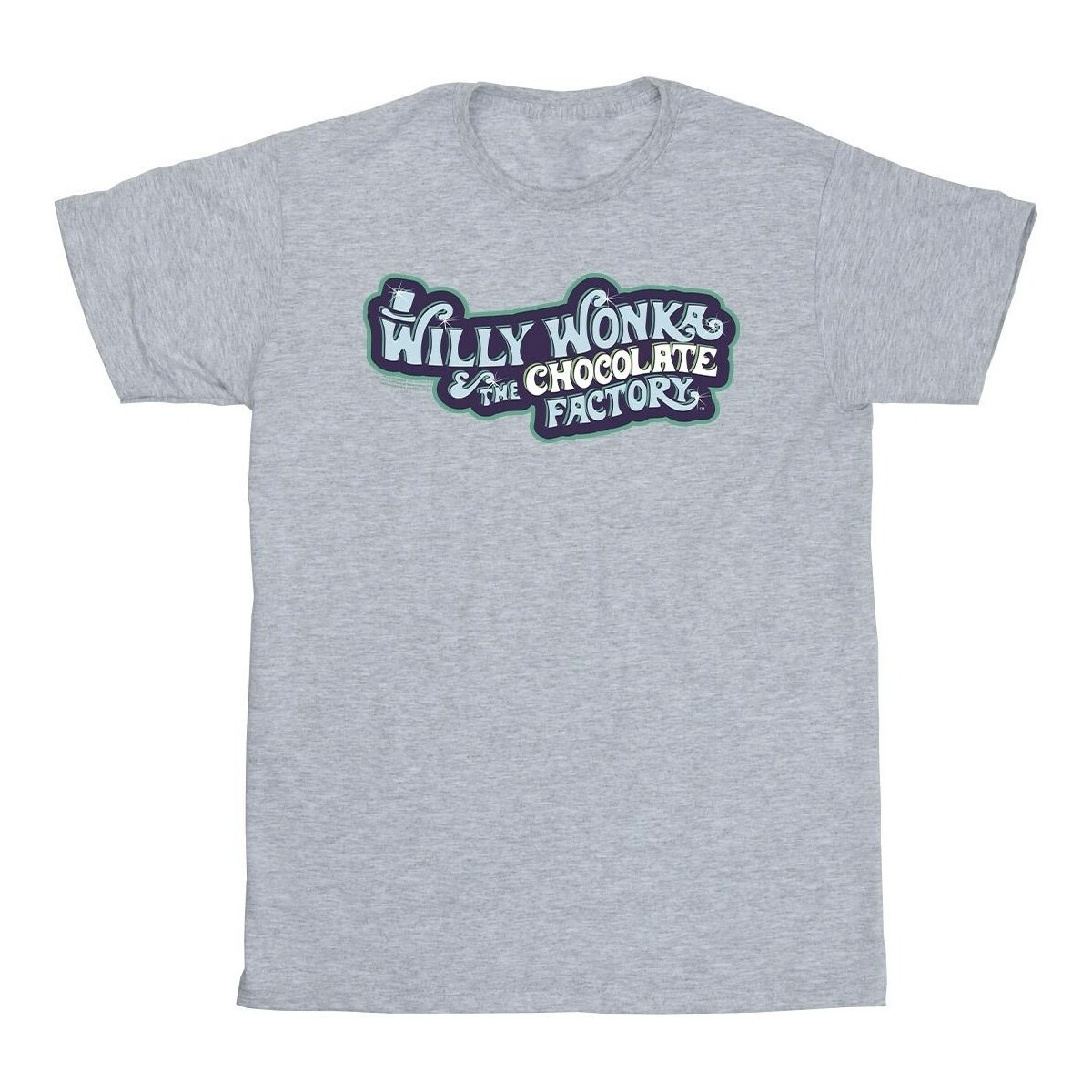 textil Niña Camisetas manga larga Willy Wonka Chocolate Factory Logo Gris
