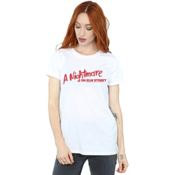 textil Mujer Camisetas manga larga A Nightmare On Elm Street Red Logo Blanco