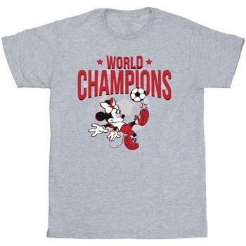 textil Hombre Camisetas manga larga Disney Minnie Mouse World Champions Gris