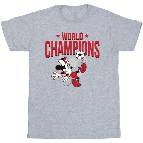 textil Hombre Camisetas manga larga Disney Minnie Mouse World Champions Gris