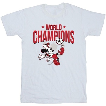 textil Hombre Camisetas manga larga Disney Minnie Mouse World Champions Blanco