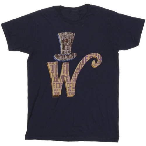 textil Niña Camisetas manga larga Willy Wonka W Logo Hat Azul