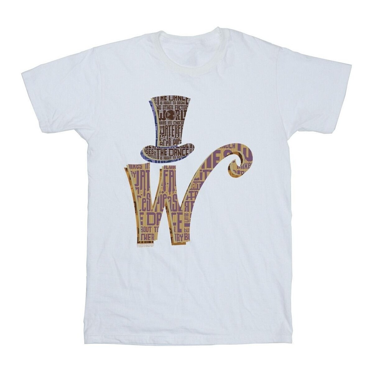 textil Niña Camisetas manga larga Willy Wonka W Logo Hat Blanco