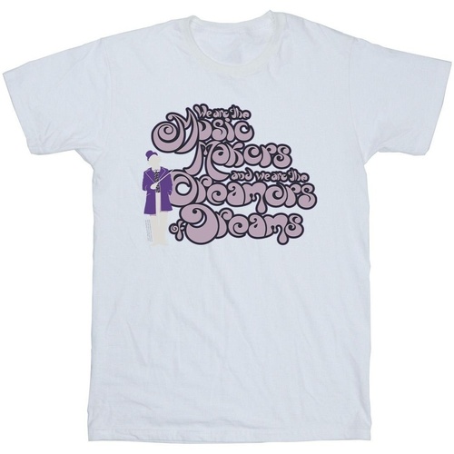 textil Niña Camisetas manga larga Willy Wonka Dreamers Text Blanco