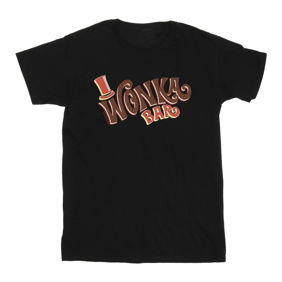 textil Niña Camisetas manga larga Willy Wonka Bar Logo Negro
